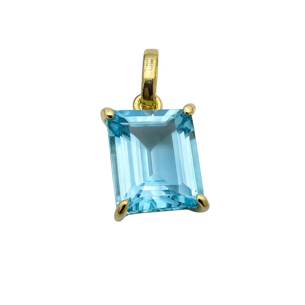 18KT Yellow Gold Pendant with Natural Stone
