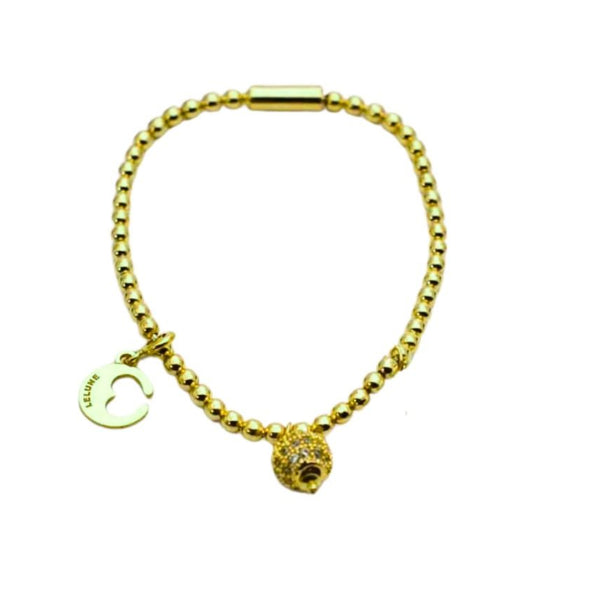 Lelune Bracelet in Silver with Pavé Sphere