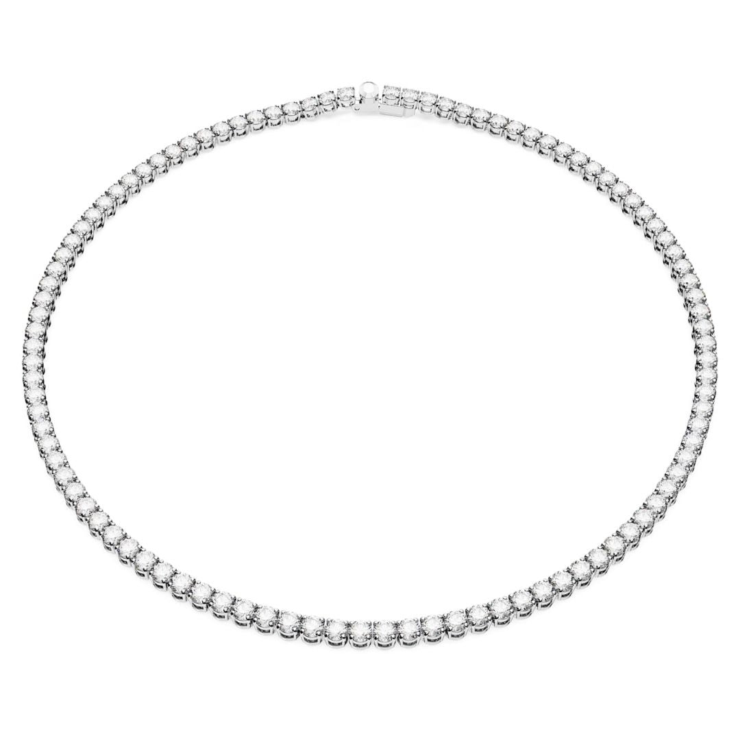Collana Tennis Swarovski Matrix con Pietre Taglio Tondo, Placcata Rodio
