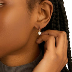 Orecchini Stroili Lobo Punto Luce Cuore Claire Oro Giallo 9 KT E Cubic Zirconia 1401496