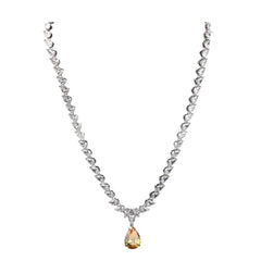 Gargantilla Stardust con circonitas blancas y gota amarilla