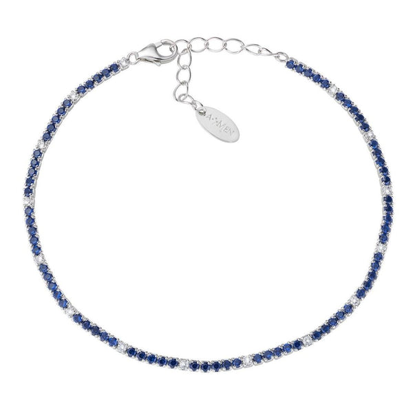 Bracciale Amen Tennis Mania Con Zirconi Bianchi E Blu BT1BBLB17