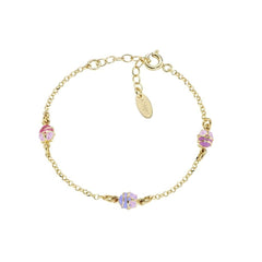 Bracciale Amen Bimba Coccinella Smaltata Rosa Fucsia E Glicine