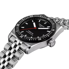 Tissot PR516 Powermatic 80 Men's Steel Watch with Black Dial