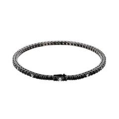 Albert M. Tennis Bracelet in Two-Tone Black and White with Cubic Zirconia