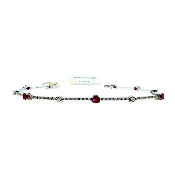 Bracciale Mirco Visconti in Oro Bianco con Rubini ct.0,91 e Diamanti ct. 0,43 IC47/R