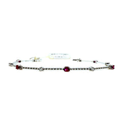 Mirco Visconti White Gold Bracelet with 0.91ct Rubies and 0.43ct Diamonds