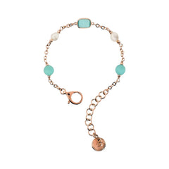 Bracciale Bronzallure con Pietre Effetto Occhio di Gatto e Perle d'Acqua Dolce -