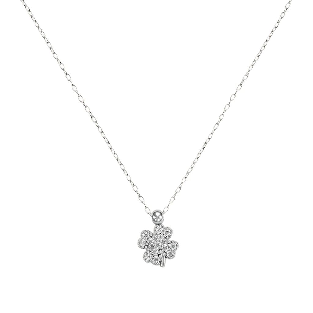 Collana Stroili Quadrifoglio Claire Oro Bianco 9 KT Cubic Zirconia 1424461