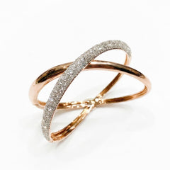 Bracciale Bronzallure Rigido a Intreccio con Pavè in Cubic Zirconia -