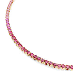 Swarovski Tennis Matrix Necklace Pink Yellow Gold Plated 5751762
