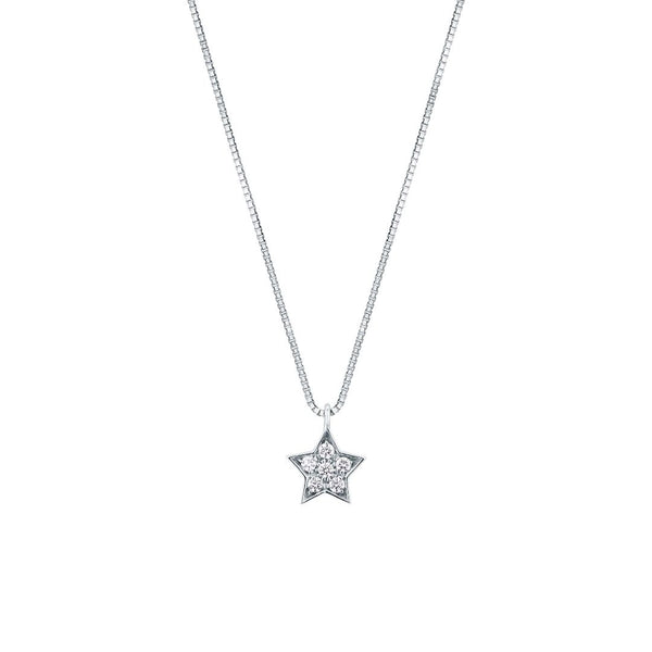 Collana Mirco Visconti in Oro Bianco con Pendente Stella in Pavè di Diamanti Z653