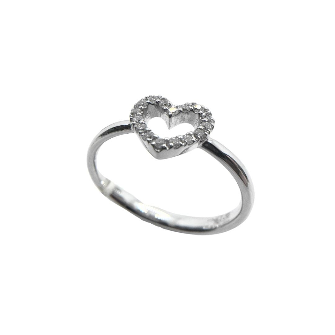 Mirco Visconti Heart Ring in White Gold with Diamonds