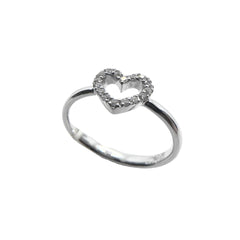 Mirco Visconti Heart Ring in White Gold with Diamonds