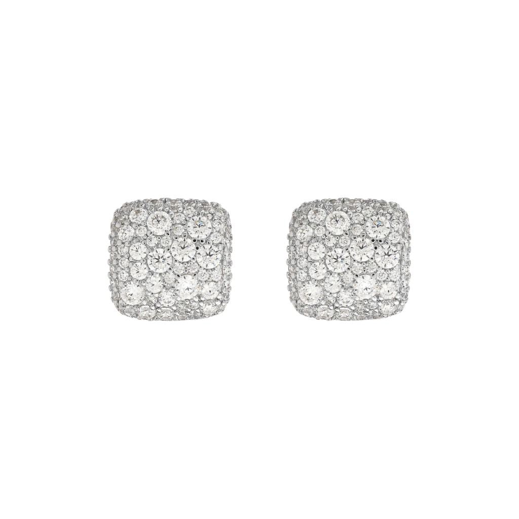 Orecchini Bronzallure a Lobo Quadrati con Pavé di Cubic Zirconia WSBZ02470.WR