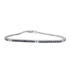 Davite&amp;Delucchi Tennis Ring in White Gold with Alternating Black and White Diamonds