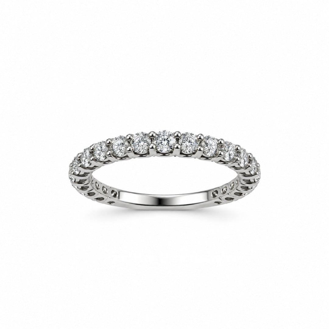 Anello Iannelli Veretta a Scalare in Oro Bianco 18 KT e Diamanti Naturali LPZSC