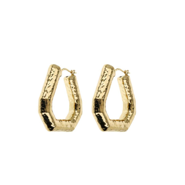Etruscan Geometric Hammered Hoop Earrings