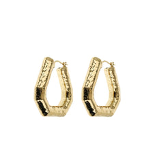 Etruscan Geometric Hammered Hoop Earrings