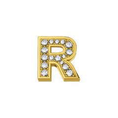 Charm Lettera R Elements in Oro Giallo e Diamanti 0,02 ct ECF10430R.002