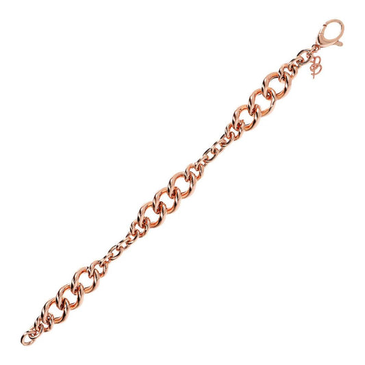 Pulsera Bronzallure Rolò con elementos curvos en dorado rosado