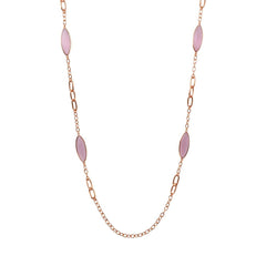 Collana Bronzallure Lunga Maglie Alternate e Pietre Effetto Occhio di Gatto WSBZ02614.PCE
