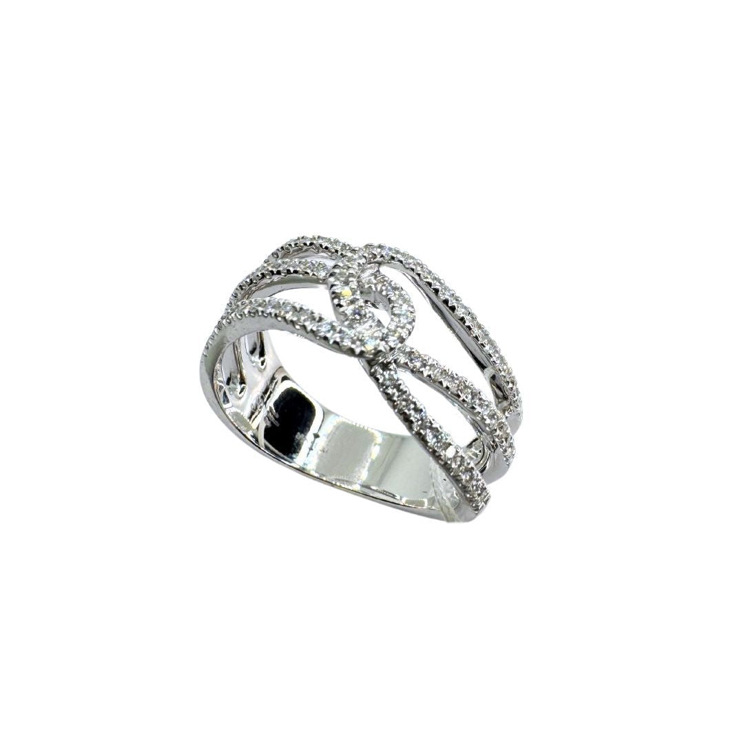 Anillo Mirco Visconti Band en oro blanco y diamantes