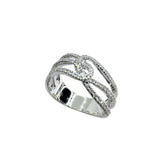 Anillo Mirco Visconti Band en oro blanco y diamantes