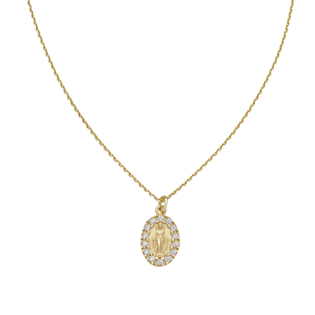 Collana Amen Mini Madonna Miracolosa con Zirconi -