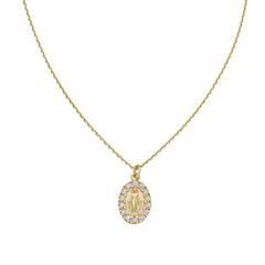Collana Amen Mini Madonna Miracolosa con Zirconi -