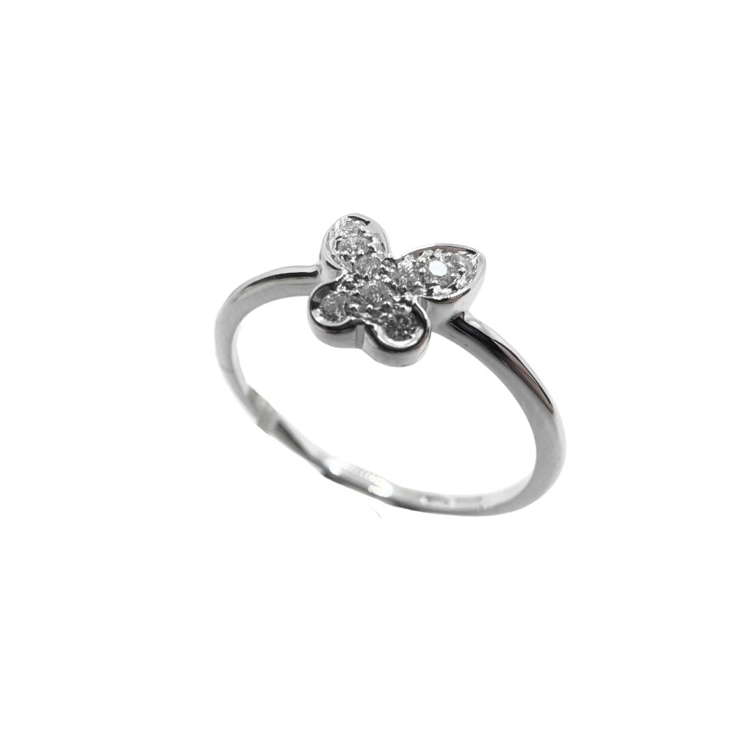 Mirco Visconti Butterfly Ring in White Gold and Diamonds