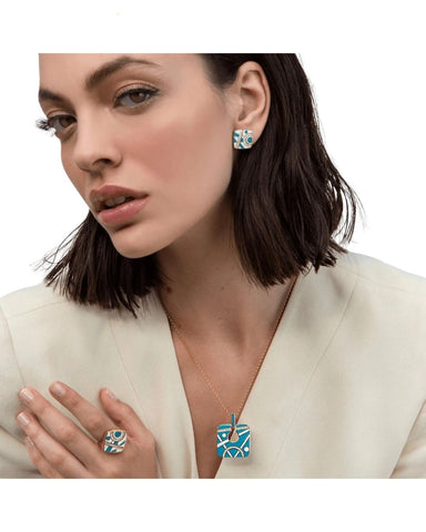 Anello Sogni Smaltato Turchese