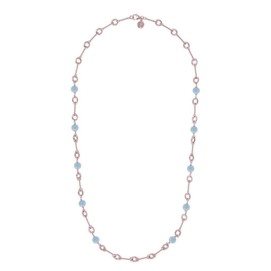 Collar Bronzallure con piedras naturales en rosa dorado