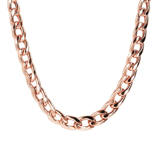 Collar largo Bronzallure Cura Link en rosa dorado