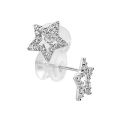 Stroili Star Bon Ton White Gold 9 KT Cubic Zirconia Lobe Earrings 1412816