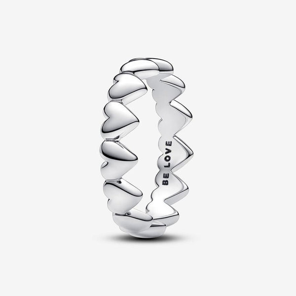 Anello Pandora Fascia A Cuori Be Love Argentato 193427C00