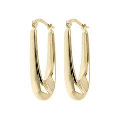 Pendientes de aro Milor Gold, forma alargada y abovedada, oro 375