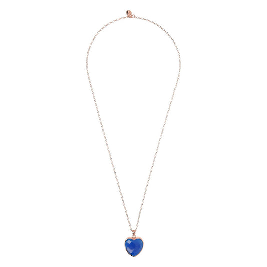 Collar Bronzallure con colgante de corazón de piedra natural