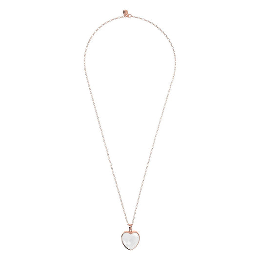 Collar largo Bronzallure con colgante de corazón de piedra