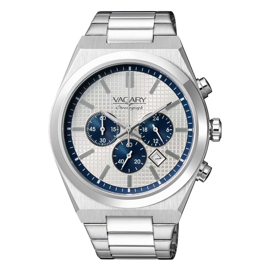 Reloj cronógrafo Vagary Timeless con esfera blanca