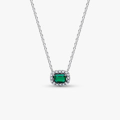 Collana Pandora Punto Luce Rettangolo Verde 394503C01-45