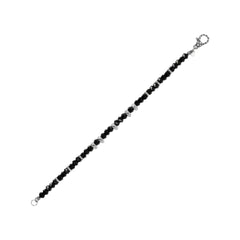 Albert M. Bracelet with Black Spinel and Mermaid Texture Washers