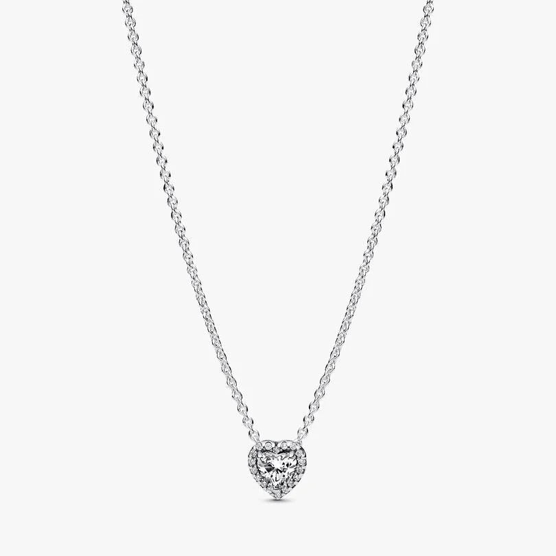 Collana Pandora Cuore In Rilievo Bianco 398425C01