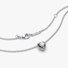 Collana Pandora Cuore In Rilievo Bianco 398425C01