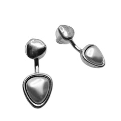 Pendientes Ciclon Plata con Nácar