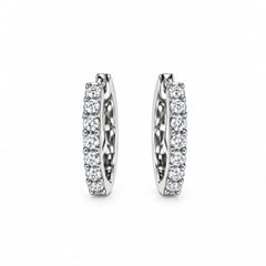 Orecchini Iannelli Handmade Cerchi in Oro Bianco 18 KT e Diamanti Naturali CROR30