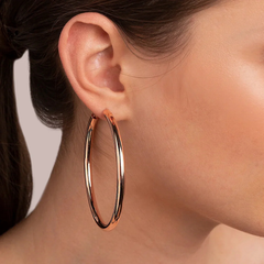 Bronzallure Hoop Earrings in Golden Rosé