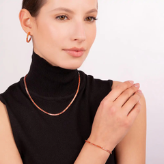Pendientes de aro Bronzallure con circonita cúbica de gota naranja mediana