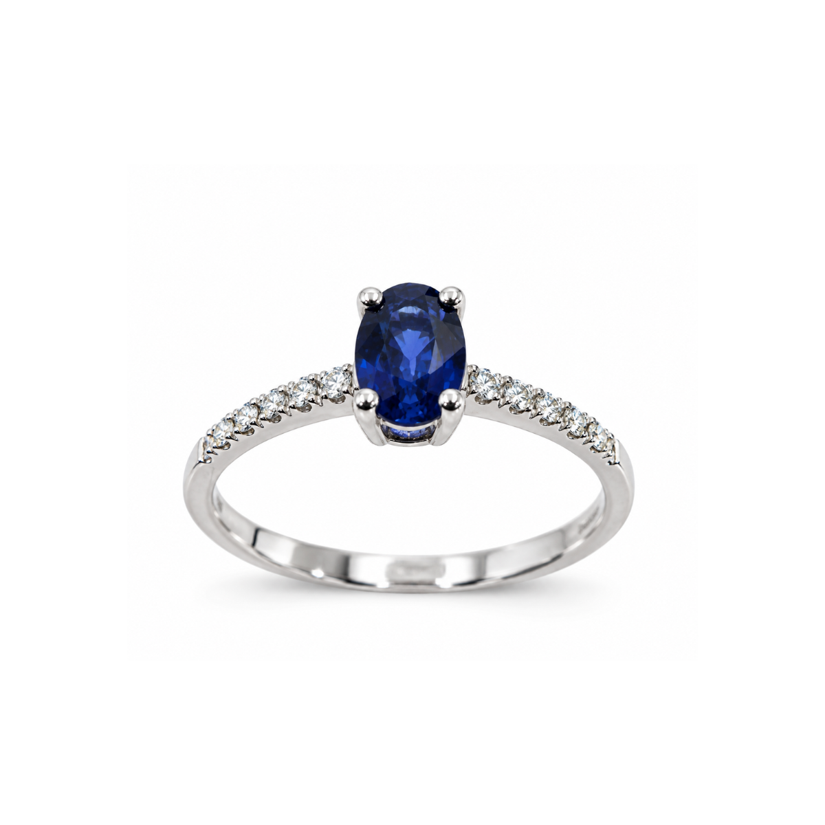 Bibigì Eternity Ring with Central Sapphire, Ruby, or Emerald and Diamonds