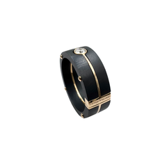 Anello Giorgio Visconti da Uomo in Titanio Oro e Diamante -